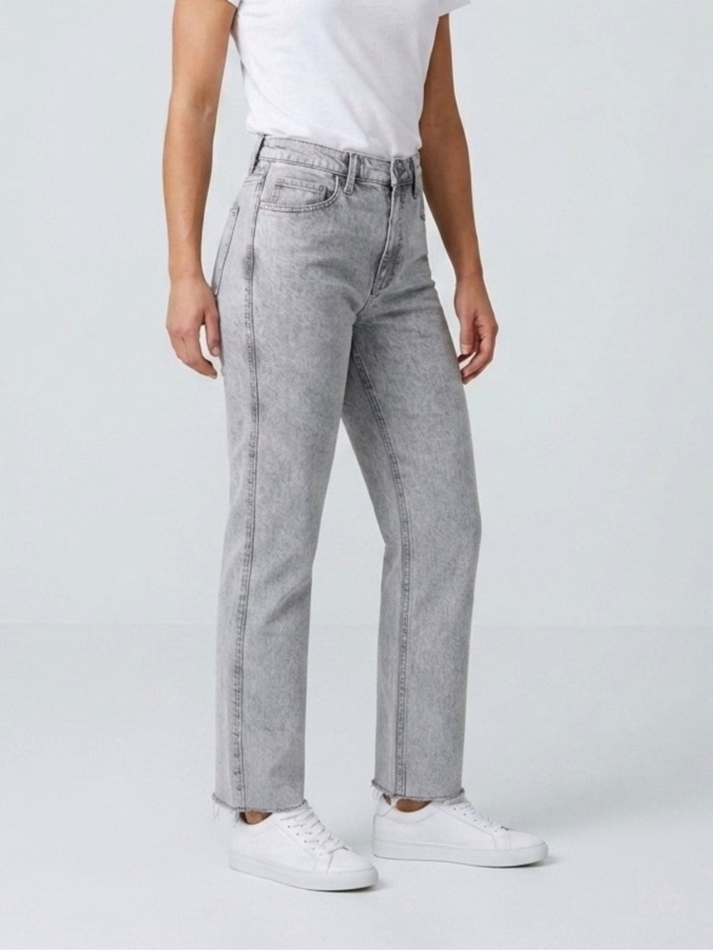 WE THE FREE Women's High Rise Straight Leg Risk Taker Jeans - Grey, Sz 32W
